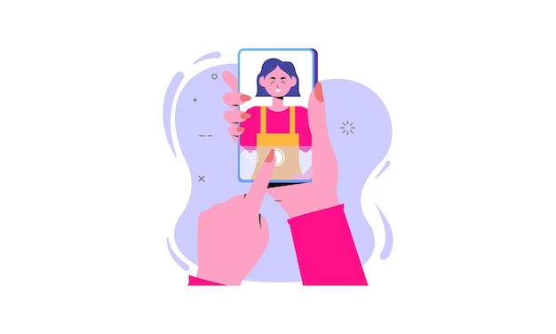 Amigos tirando uma selfie Ilustração do conceito de amizade e juventude