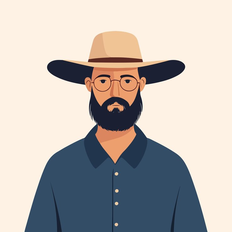 Vetor amish man caracter flat vector ilustração cotaine