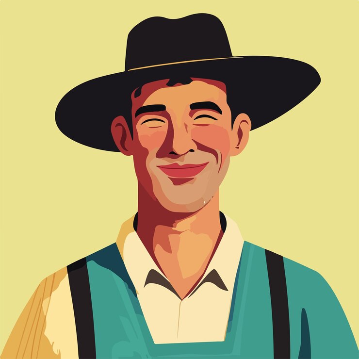 Vetor amish man winking flat vector ilustração