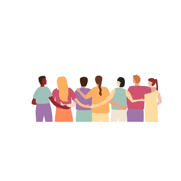 Amizade Diversa Ilustração Plana
