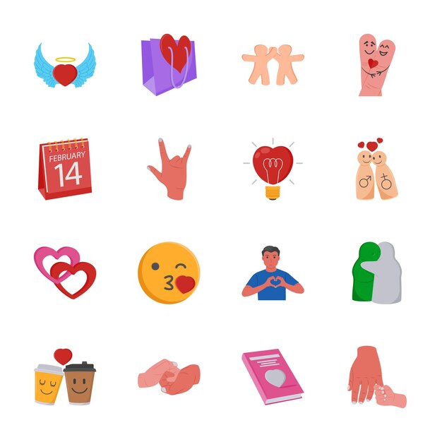 Amizade e Amor Vector Icons Pack