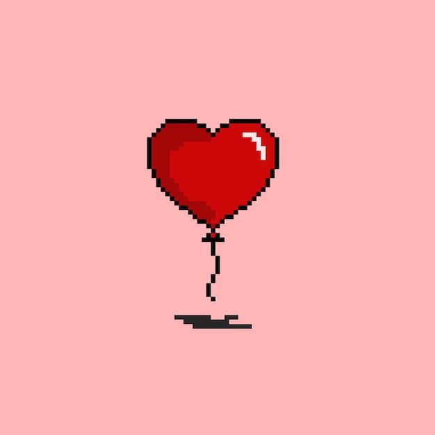 Amo balão de forma com estilo pixel art