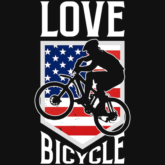 Amo design de camiseta de bicicleta