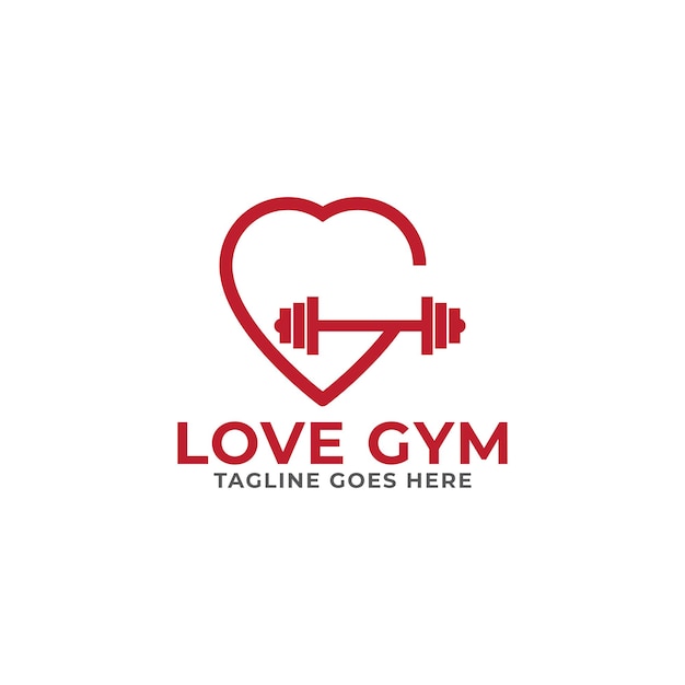 amo o modelo de vetor de ícone de logotipo de academia