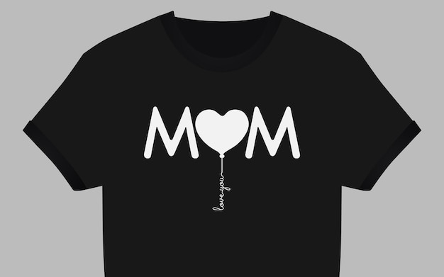 Vetor amo você, mãe, design de camiseta