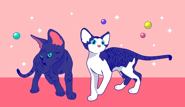 amor de estimação Ilustração em vetor devon rex fofo