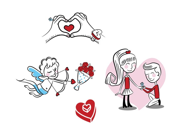 Vetor amor menino e menina
