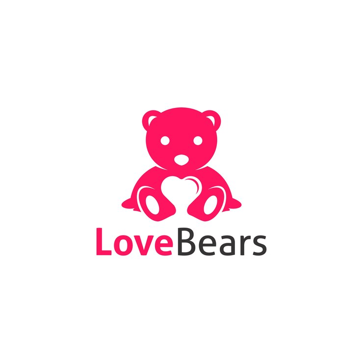 Vetor amor ursos logotipo