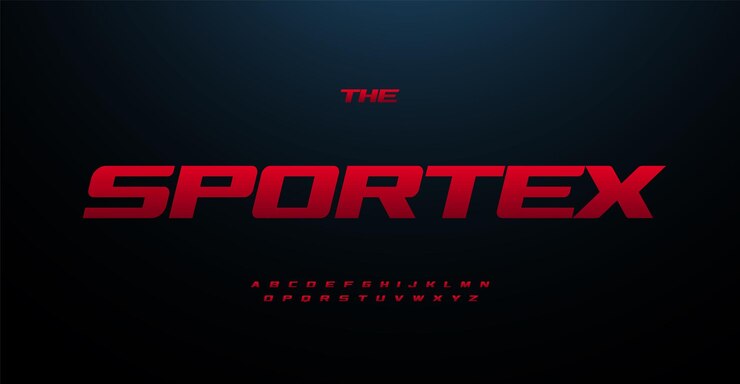 Vetor ampla fonte em itálico em negrito alfabeto expandido simples letras estendidas manchete de corrida vermelha e logotipo automotivo para jogos de camisas esportivas de serviço de carro de corrida esportiva e cinema veloz tipografia vetorial