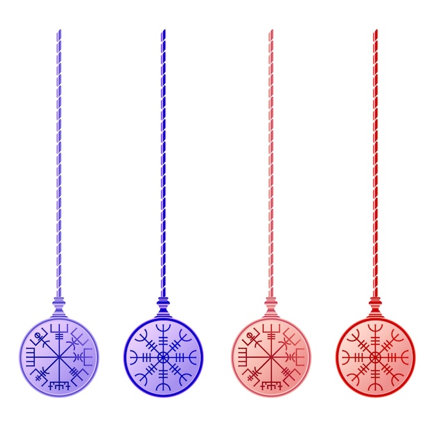 Vetor amuletos viking coloridos