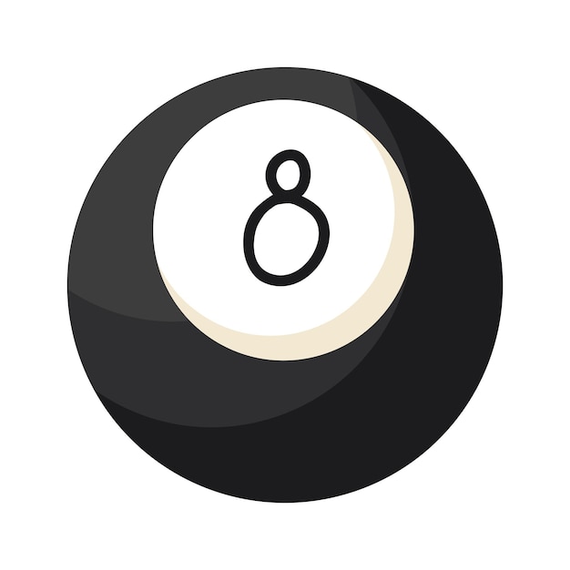Vetor an illustration of a black billiard ball with number eight pool snooker equipment