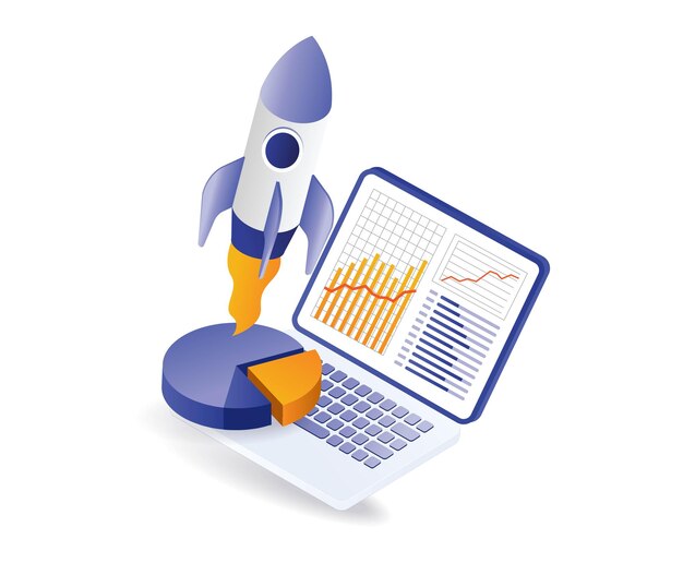 Análise de SEO do crescimento de startups de negócios de marketing