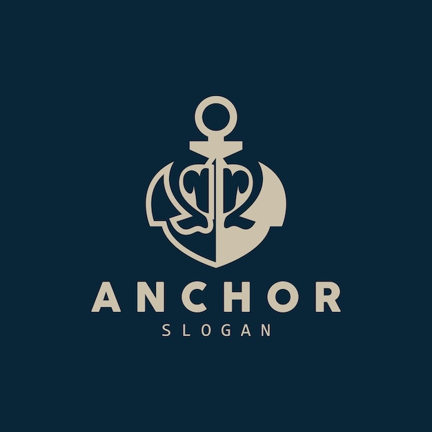 Vetor Âncora logo ocean ship vector simples design minimalista ícone de âncora espartano ilustração de modelo de símbolo do oceano