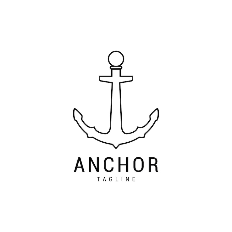 Vetor âncora logotipo modelo vetor ícone ilustração design vetor premium vetor premium vetor premium