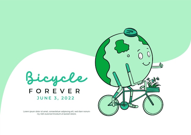 Andar de bicicleta na terra dia mundial da bicicleta