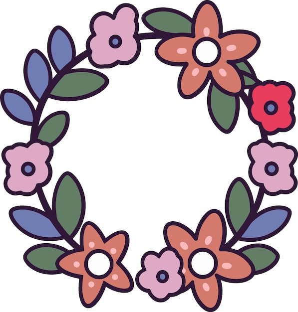 Vetor anéis florais na coleção de coroas vectorized foliage elegance wreaths