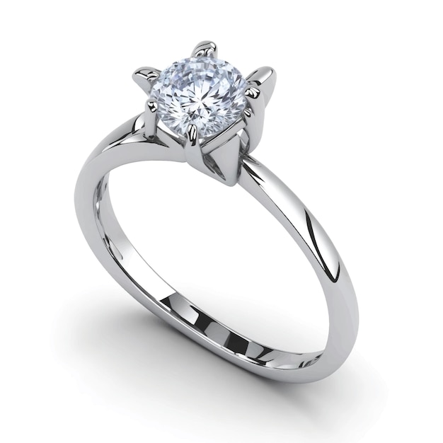 Vetor anel com fundo branco de diamante