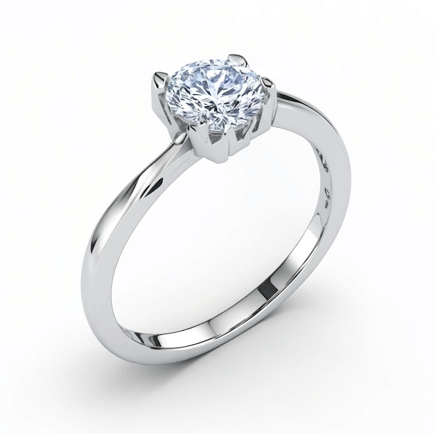 anel com fundo branco de diamante