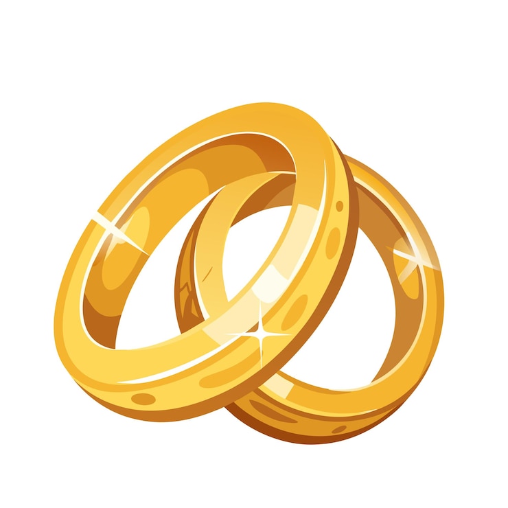 Vetor anel de casamento isolado em branco
