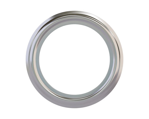 Vetor anel de metal prateado para etiqueta de cartão de papel ou cabide isolado em fundo branco