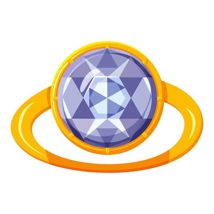 Vetor anel de ouro com ícone de pedra cartoon ilustração de anel de ouro com ícone vetor de pedra para web design