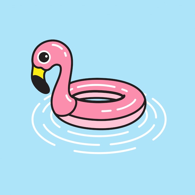 Anel de piscina flamingo vector