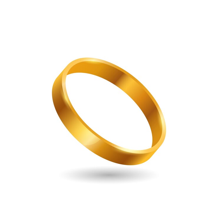 Vetor anel dourado jóias símbolo de status rico presente romântico