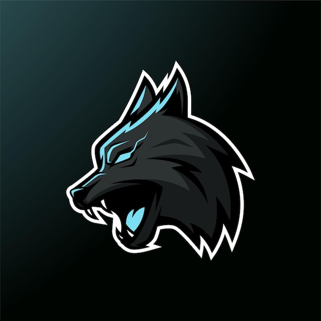 Angry wolf mascot logo ilustração vetorial design animais mascot logo