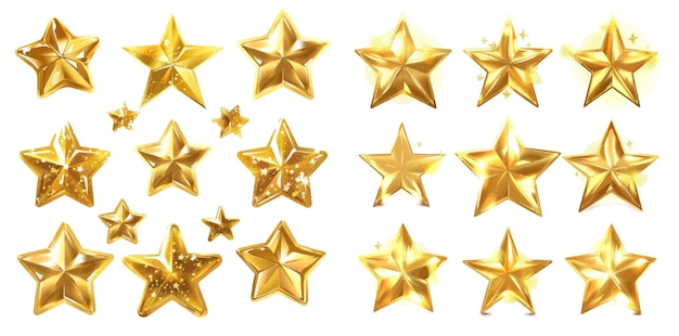 Animação de estrelas Estrelas douradas giram estrela de desenho animado brilhante