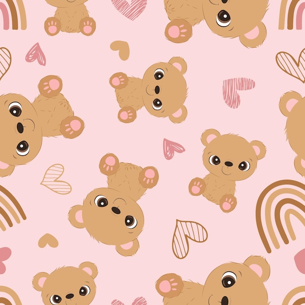 Animais bonitos, desenho sem costura.