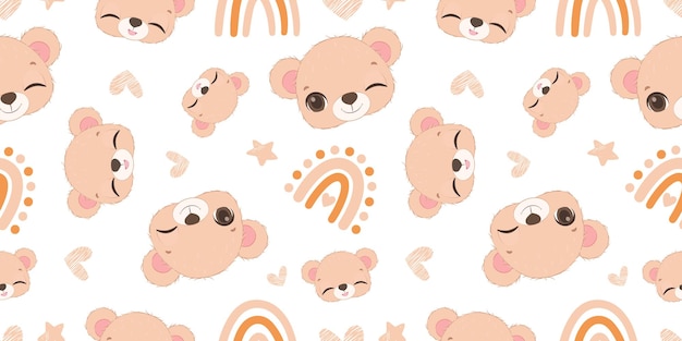 Animais bonitos, desenho sem costura.