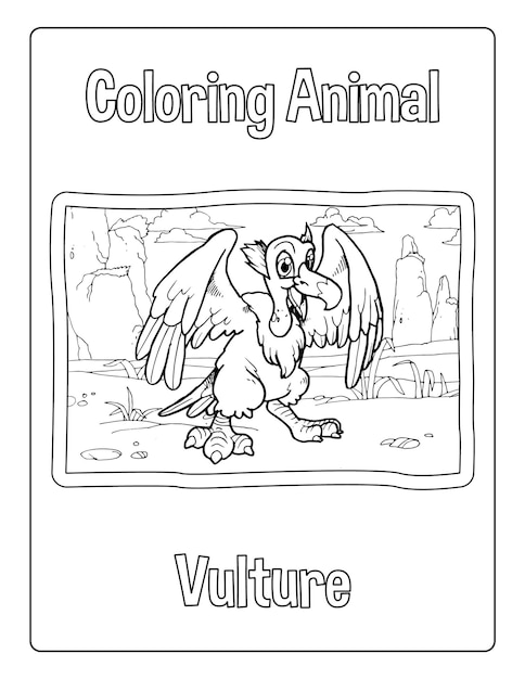Animais de a a z para colorir para crianças com animais fofos planilha de atividades em preto e branco