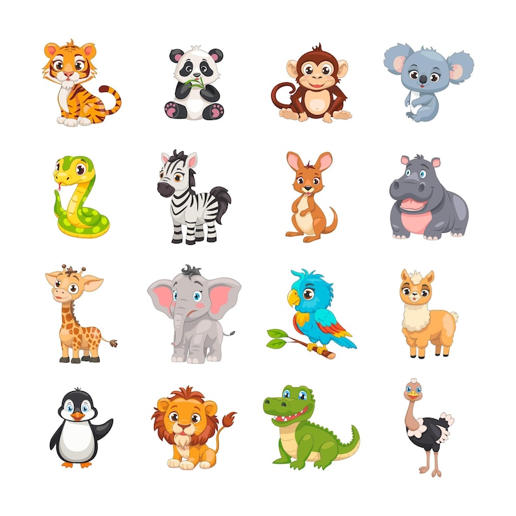 Vetor animais de desenho animado 5