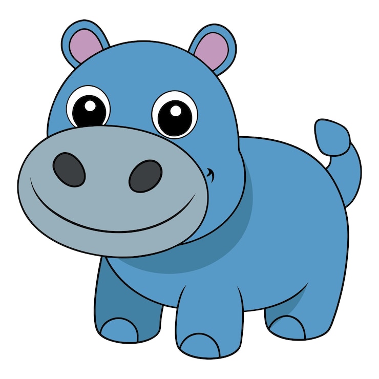 Vetor animais de desenho animado e um fundo branco com as palavras
