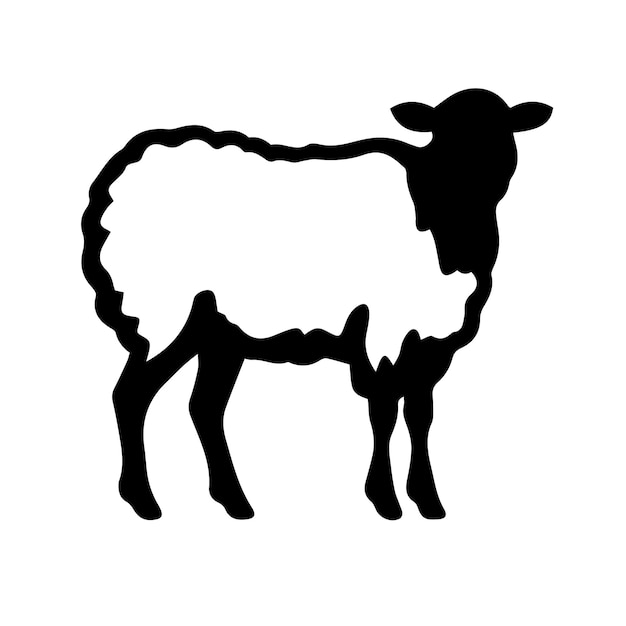 Vetor animais de ovelhas brancas e pretas engraçados