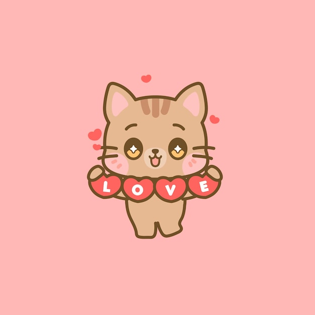 Vetor animais fofos kawaii san valentine