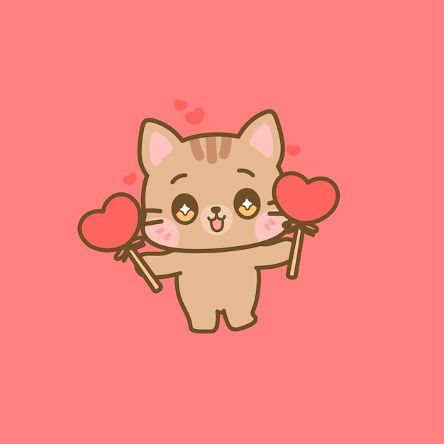 Vetor animais fofos kawaii san valentine