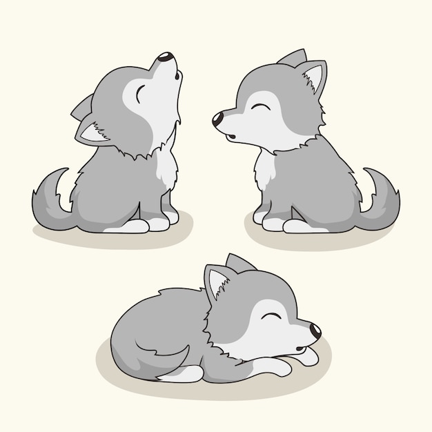 Animais lobo dos desenhos animados