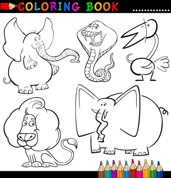 Animais para colorir livro ou página