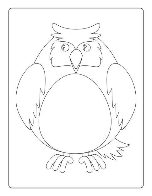 Animais para colorir para crianças com animais fofos planilha de atividade em preto e branco