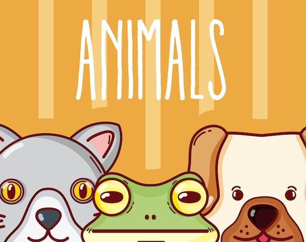 Vetor animais selvagens bonitos desenhos animados vector design gráfico ilustração