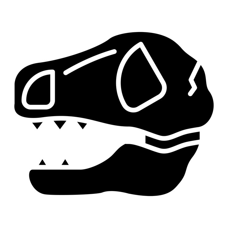 Vetor animal crânio glifo preto sólido ilustração