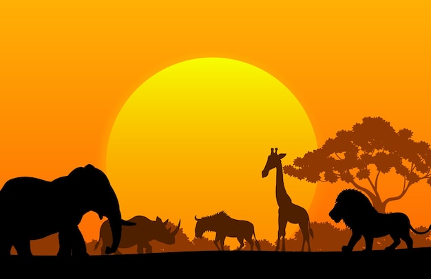 Animal de coleção dos desenhos animados na África