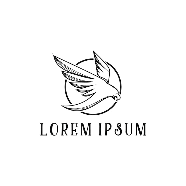 Animal de design de logotipo abstrato águia