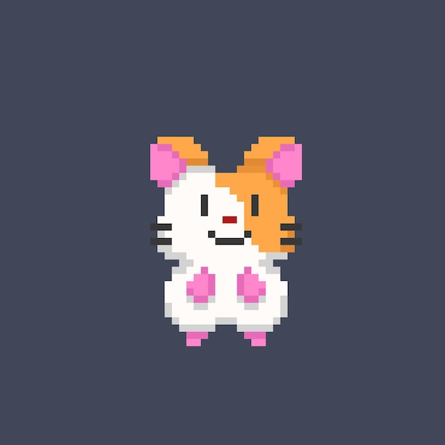 Animal de estimação hamster em estilo pixel art