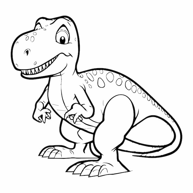 Animal dinossauro trex bonito para livro de colorir ou página para colorir para crianças vector clipart ilustração