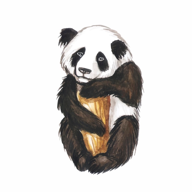 Animal em aquarela de padrão de panda