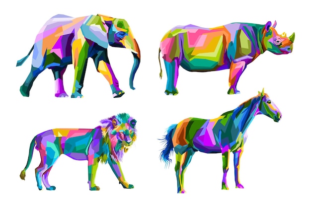 Animal pop art colorido premium