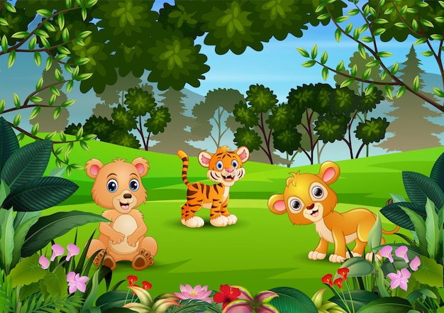Animal selvagem brincando na selva