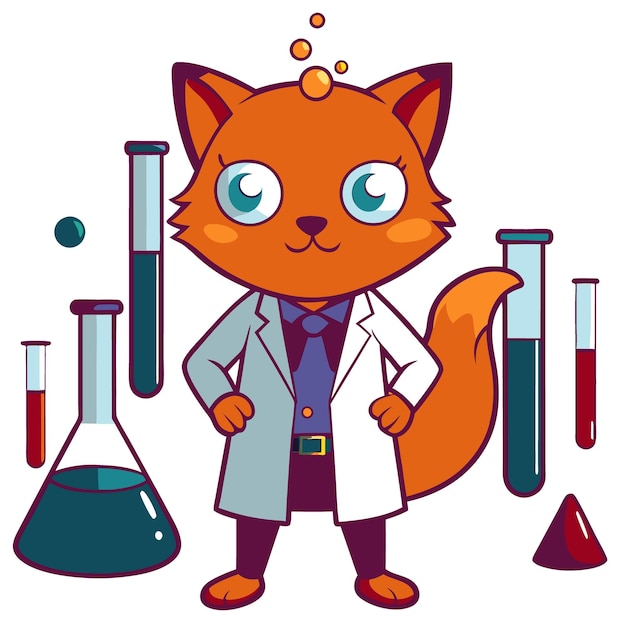Anime Cat ilustração de desenho animado engraçado